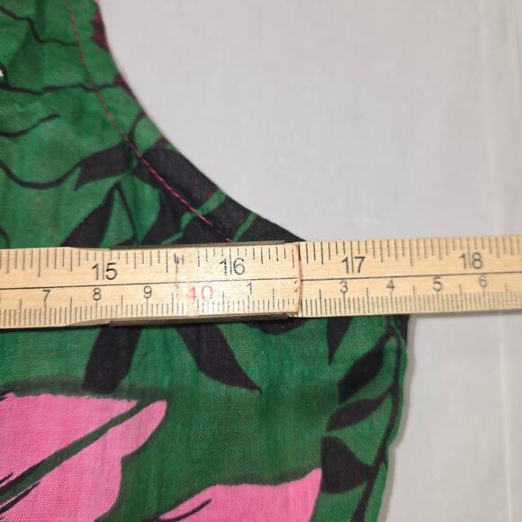 Keren Hart Womens L Midi Dress Floral Tiered Lightweight Flowy Vacation Beach - Picture 11 of 12